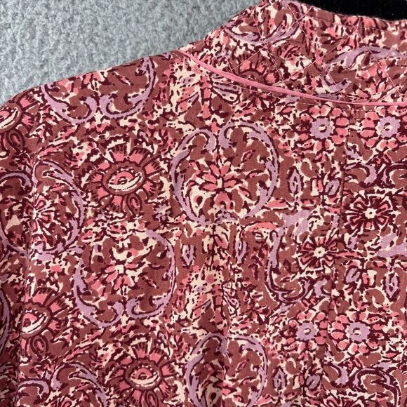 Free People Rosalina Jacket Mocha Combo Printed Dolman Sleeve Size Small - Picture 13 of 16